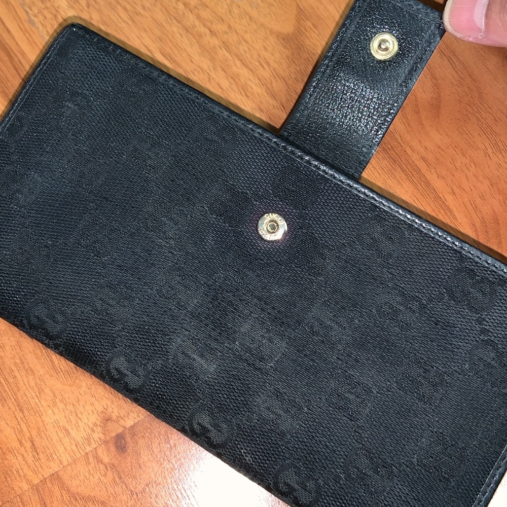 Authentic Gucci Monogram GG Canvas Flap Wallet with Bow - Picture 9 of 16